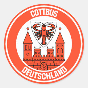 Cottbus Round Embleem Ronde Sticker
