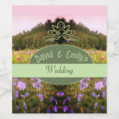 Cottcore Flower Meadow Wedding Wijn Etiket (Enkel label)