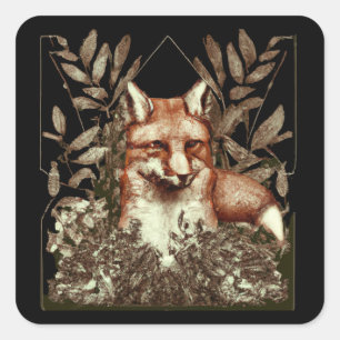 Cottcore Fox Vierkante Sticker