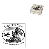 Cottcore Owl Sjabloon Small Business Rubberstempel (Gestempeld)