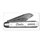 Cottcore Pocket Knife Aangepaste naam Rubberstempel (Afrduk)