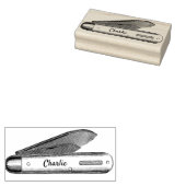 Cottcore  Pocket Knife Aangepaste naam Rubberstempel (Gestempeld)
