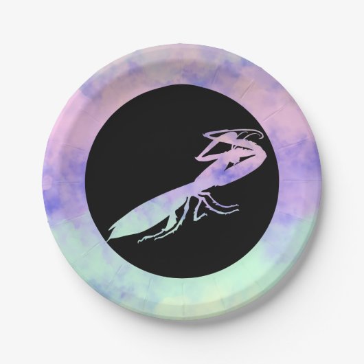 Cotten Candy Clouds Praying Mantis Papieren Bordje (Voorkant)