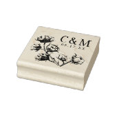 Cotton Boll Plant Bruiloft Bewaar de datum Monogra Rubberstempel (Stempel)