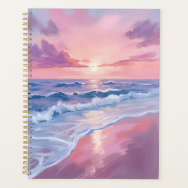 Cotton Candy Beach | Pink Ocean Waves Painting Planner