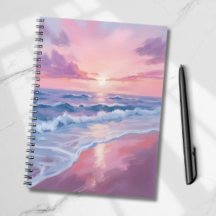 Cotton Candy Beach Roze Oceaangolven Schilderij Notitieboek