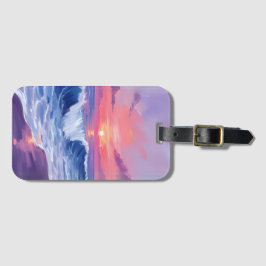 Cotton Candy Cove | Pink Ocean Watercolor Painted Bagagelabel