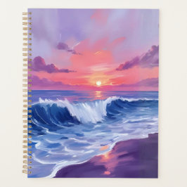 Cotton Candy Cove | Pink Ocean Watercolor Painted Planner