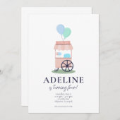 Cotton Candy Panier Invitation de fête d'anniversa (Devant / Derrière)