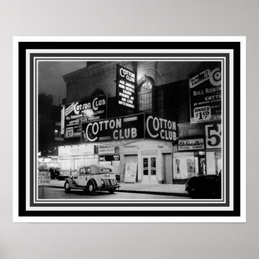 Cotton Club Poster noir et blanc 16 x 20 (Devant)