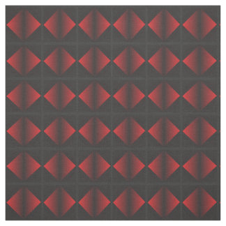 Cotton Fabric Red and Black Diamond Pattern Stof