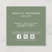 Cotton Greenery Wreath Typografie Vierkante Visitekaartje (Achterkant)