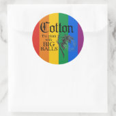 COTTON: HET PLANT MET GROTE BALLEN RONDE STICKER (Tas)