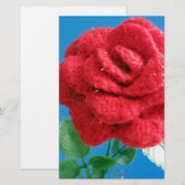 Cotton Red Rose Briefpapier (Voorkant / Achterkant)