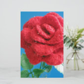 Cotton Red Rose Briefpapier (Staand voorkant)