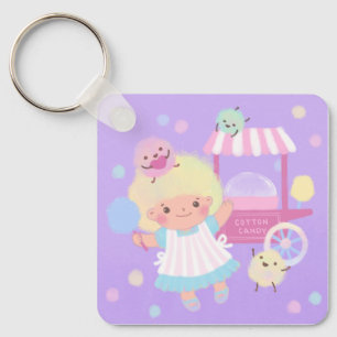 Cotton Snoep Girl met Sweet Fluffy Monsters Sleutelhanger
