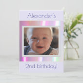 Cotton Snoep Neon Design Afbeelding Invitation Kaart (Staand voorkant)