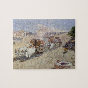 Cotton Transport, India, 1862 (m/c boven potloodwi Legpuzzel