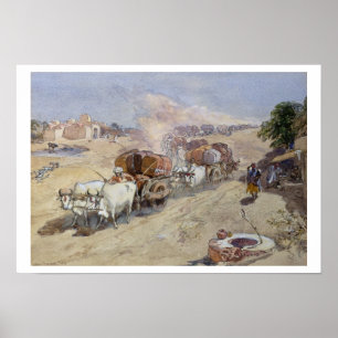 Cotton Transport, India, 1862 (m/c boven potloodwi Poster