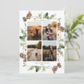 Cotton Winter Greenery 4 Photo Carte de vacances (Debout devant)