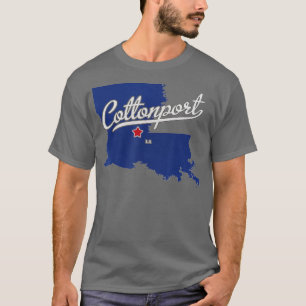 Cottonport Louisiana LA Map T-shirt