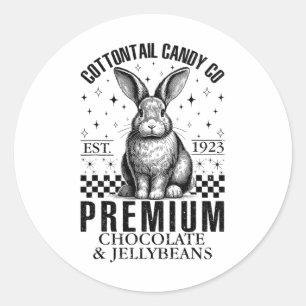 Cottontail Candy Company Chocolade Knuffel Konijn Ronde Sticker