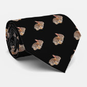 Cottontail Rabbit Black Stropdas (Opgerold)