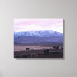 Cottonwood Mountain Sunset Canvas Afdruk