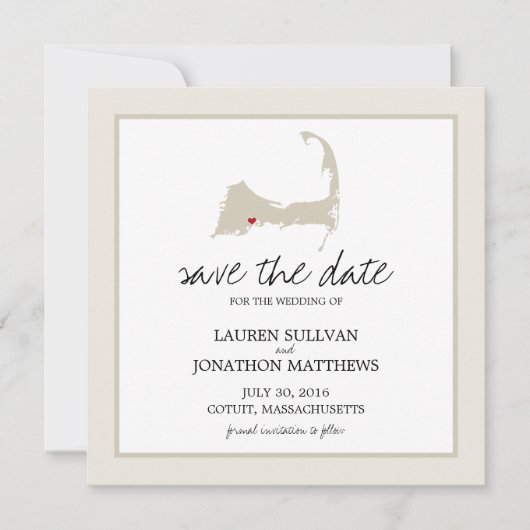 Cotuit Cape Cod Wedding Save the Date (Voorkant)