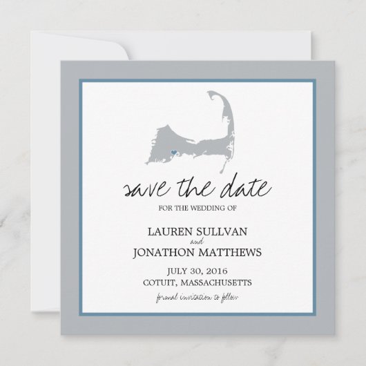 Cotuit Cape Cod Wedding Save the Date (Voorkant)