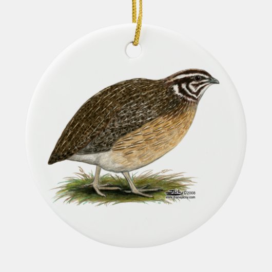 Coturnix Pharaoh Quail Keramisch Ornament (Voorkant)