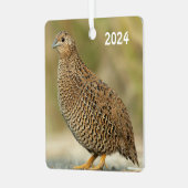 Coturnix Quail Metalen Ornament (Voorkant links)