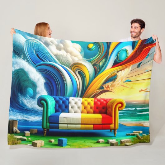 Couch Art Fleece Deken (In situ)