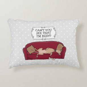 Couch Greyhound (flawn) Dog Lazy Slapende Funny Accent Kussen