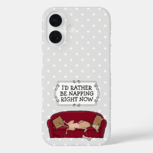 Couch Greyhound (flawn) Dog Lazy Slapende Funny iPhone 16 Hoesje