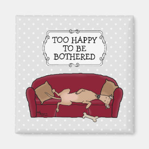 Couch Greyhound (flawn) Dog Lazy Slapende Funny Magneet