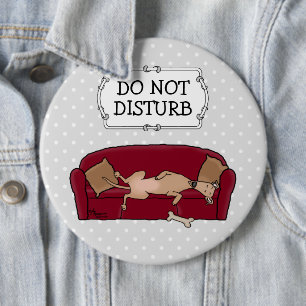 Couch Greyhound (flawn) Dog Lazy Slapende Funny Ronde Button 6,0 Cm