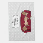 Couch Greyhound (flawn) Dog Lazy Slapende Funny Theedoek (Verticaal)