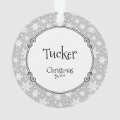 Couch Greyhound (zwart) Dog Wachten op kerstman Ornament (achterkant)