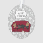 Couch Greyhound (zwart) Dog Wachten op kerstman Ornament (voorkant)