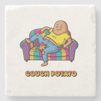 Couch Potato Cartoon Stenen Onderzetter