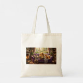 Couch Potato Corgi en Kat Tote Bag (Achterkant)