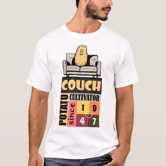Couch Potato Cultivator sinds [geboortejaar] T-shirt (Voorkant)