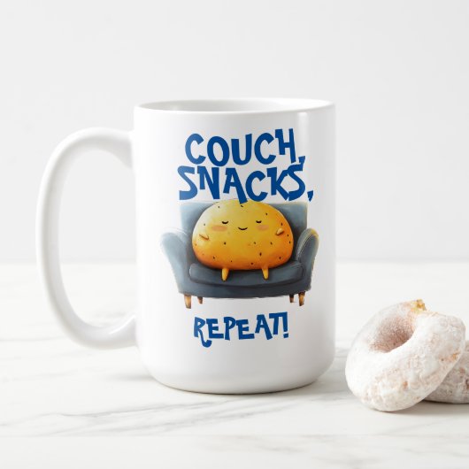 Couch Potato Funny Koffiemok (Met donut)