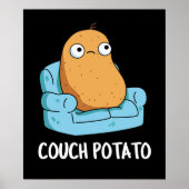 Couch Potato Funny Potato Pun Dark BG Poster (Voorkant)