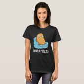 Couch Potato Funny Potato Pun Dark BG T-shirt (Voorkant volledig)