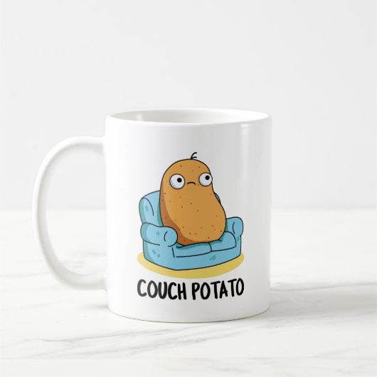 Couch Potato Grappige Aardappel Pun Koffiemok (Links)