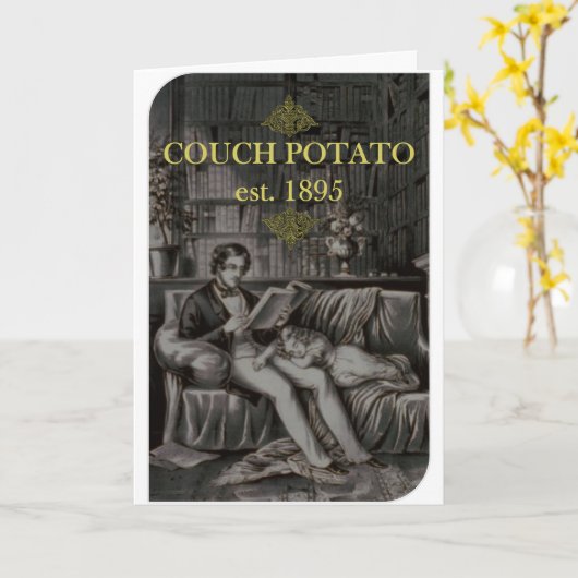Couch Potato Verjaardag Kaart (Gele Bloem)