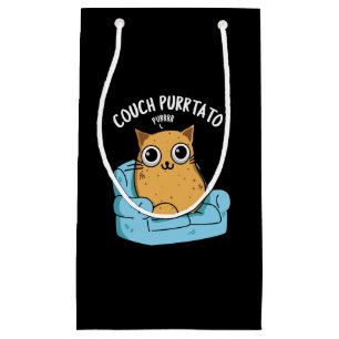 Couch Purrtato Funny Potato Pun Dark BG Klein Cadeauzakje