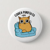 Couch Purrtato Funny Potato Pun Ronde Button 5,7 Cm (Voorkant)